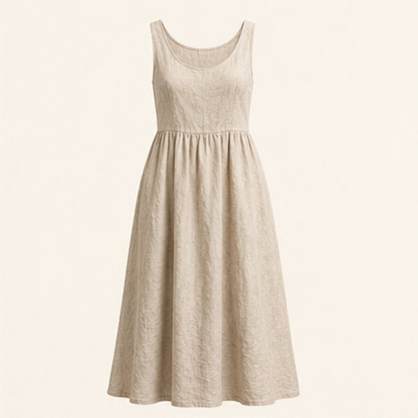 Linen Dress private label manufacturing by UNO VERRA® in Türkiye