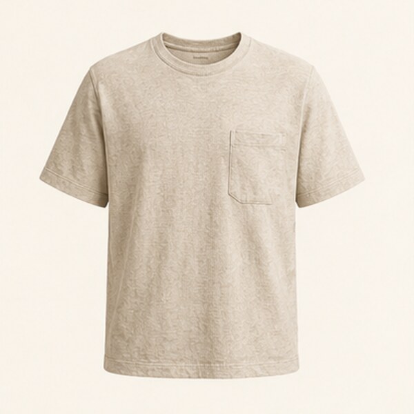 Hemp Pocket T-Shirt private label manufacturing by UNO VERRA® in Türkiye