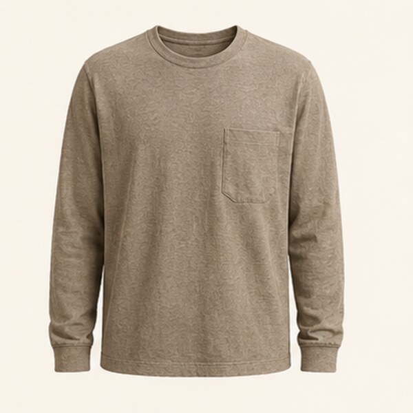 Hemp Long-Sleeve T-Shirt private label manufacturing by UNO VERRA® in Türkiye